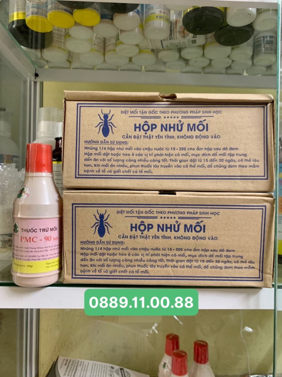 Bộ sản phẩm Diệt Mối Tận Gốc 1 (2 hộp nhử + 1 lọ PMC 100gram)