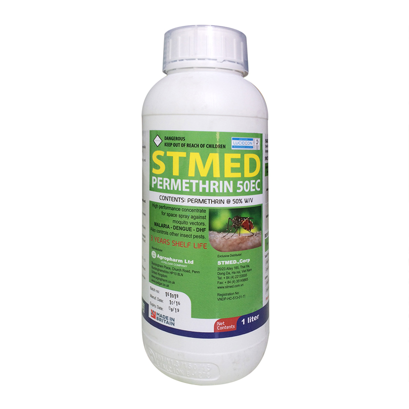 Thuốc diệt muỗi STMED Permethrin 50EC - nhập khẩu Anh Quốc 1 Lít